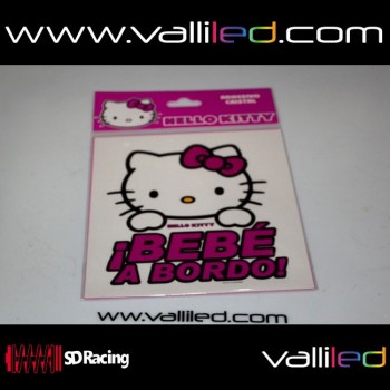 Adhesivo Cristal Bebe A Bordo Hello Kitty