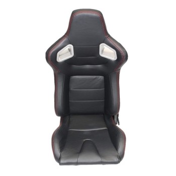 Semibacket piel negra con costura roja tipo recaro