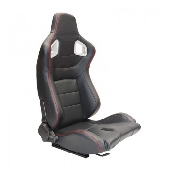 Semibacket piel negra con costura roja tipo recaro