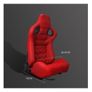 Asiento semi backet tipo cs acolchado rojo